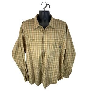 Patagonia Organic Cotton Midweight Shirt Plaid Longsleeve Size XL Tan